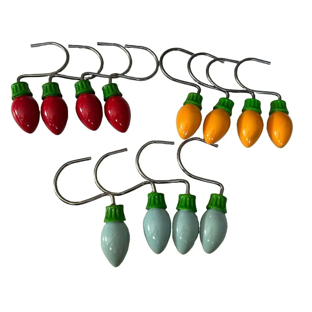 Halloween and Christmas Shower Curtain Hooks Decorative Shower Rings 12 pcs each